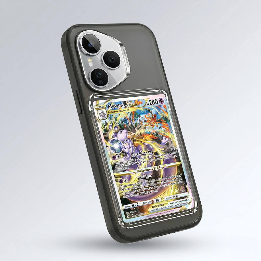 Coque Honor 400 Pro noire avec slot pour carte (Pokémon, One Piece, Magic & TCG).