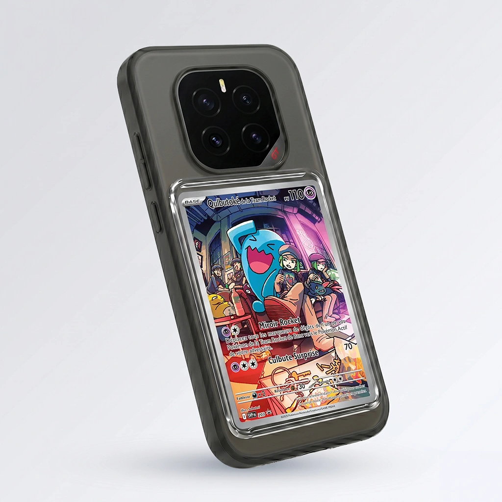 Coque Honor GT Pro noire avec slot pour carte (Pokémon, One Piece, Magic & TCG).