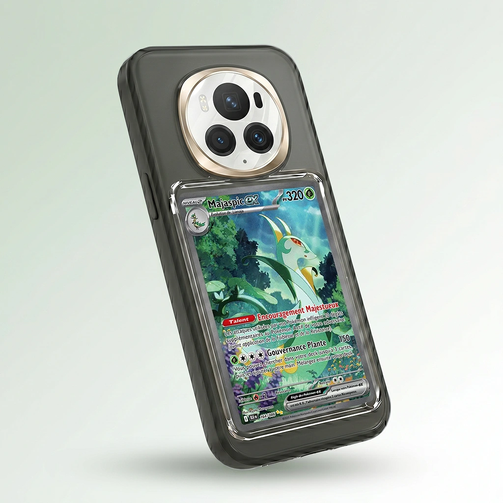 Coque Magic 6 Pro noire avec slot pour carte (Pokémon, One Piece, Magic & TCG).