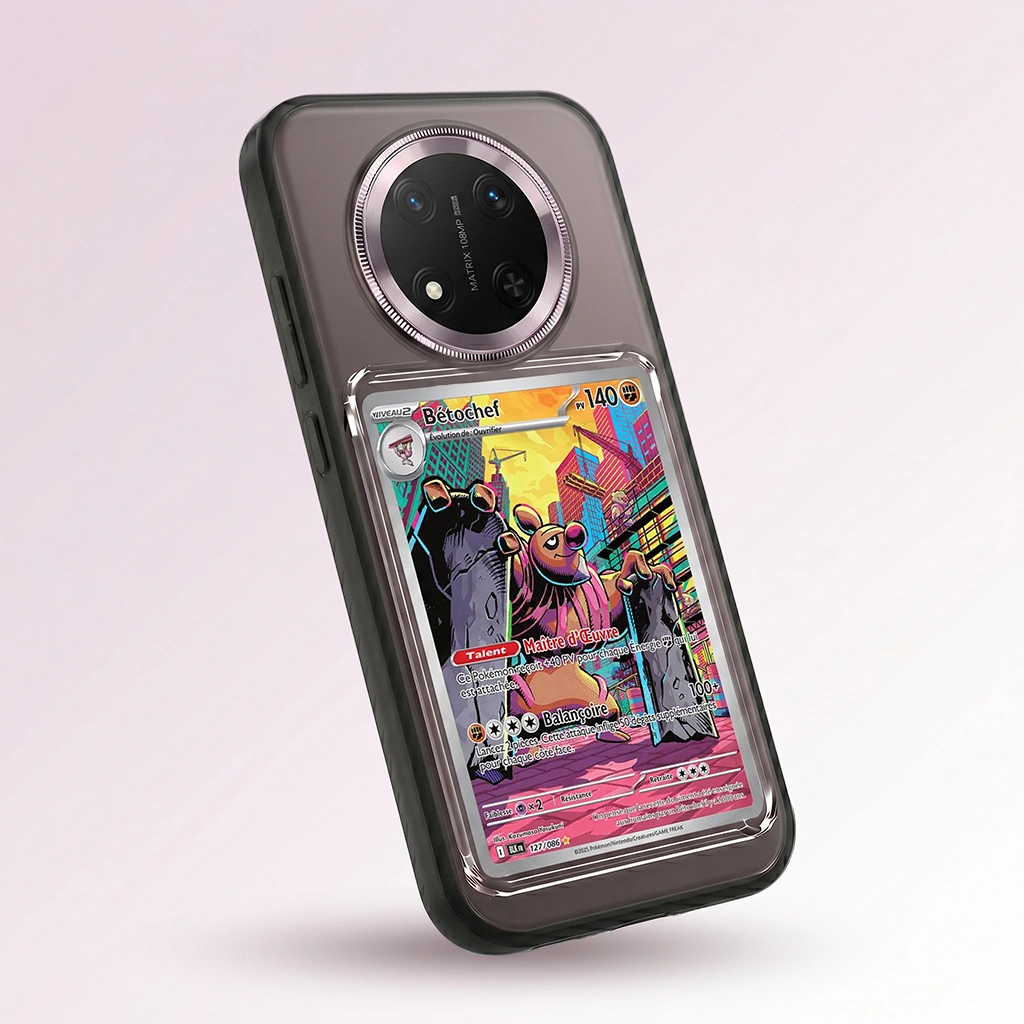 Coque Magic 7 noire + slot carte (Pokémon, One Piece, Magic & TCG).