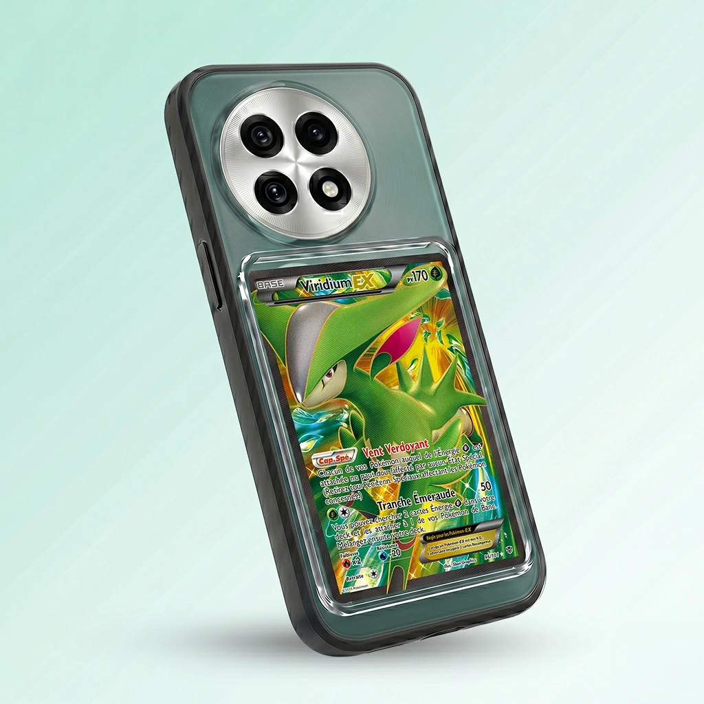 Coque OnePlus Ace 5 noire avec slot carte (Pokémon, One Piece, Magic & TCG).