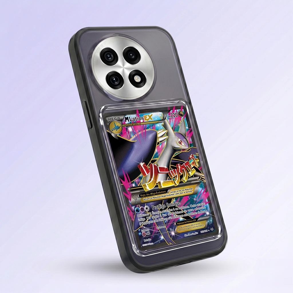 Coque OnePlus Ace 5 Pro noire avec slot carte (Pokémon, One Piece, Magic & TCG).