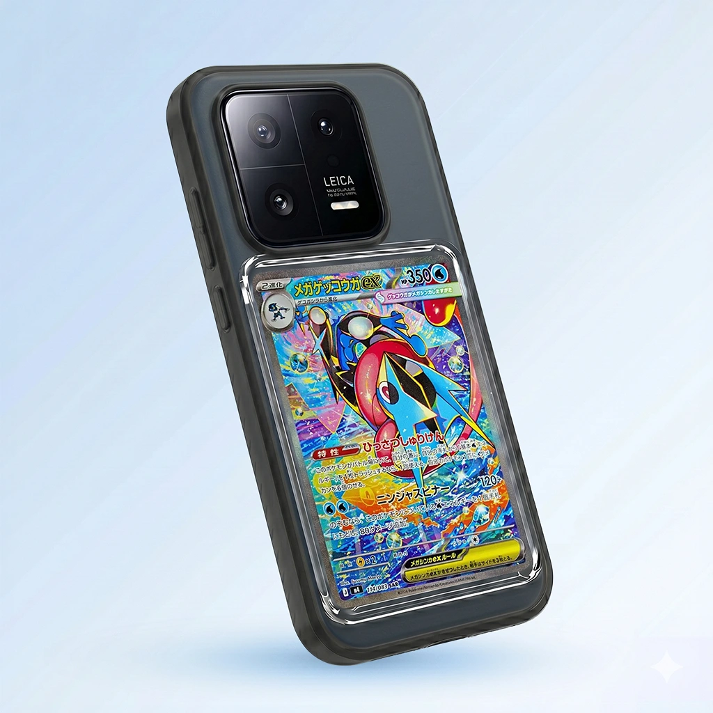 Coque Xiaomi 13 Pro noire avec slot pour carte (Pokémon, One Piece, Magic & TCG).