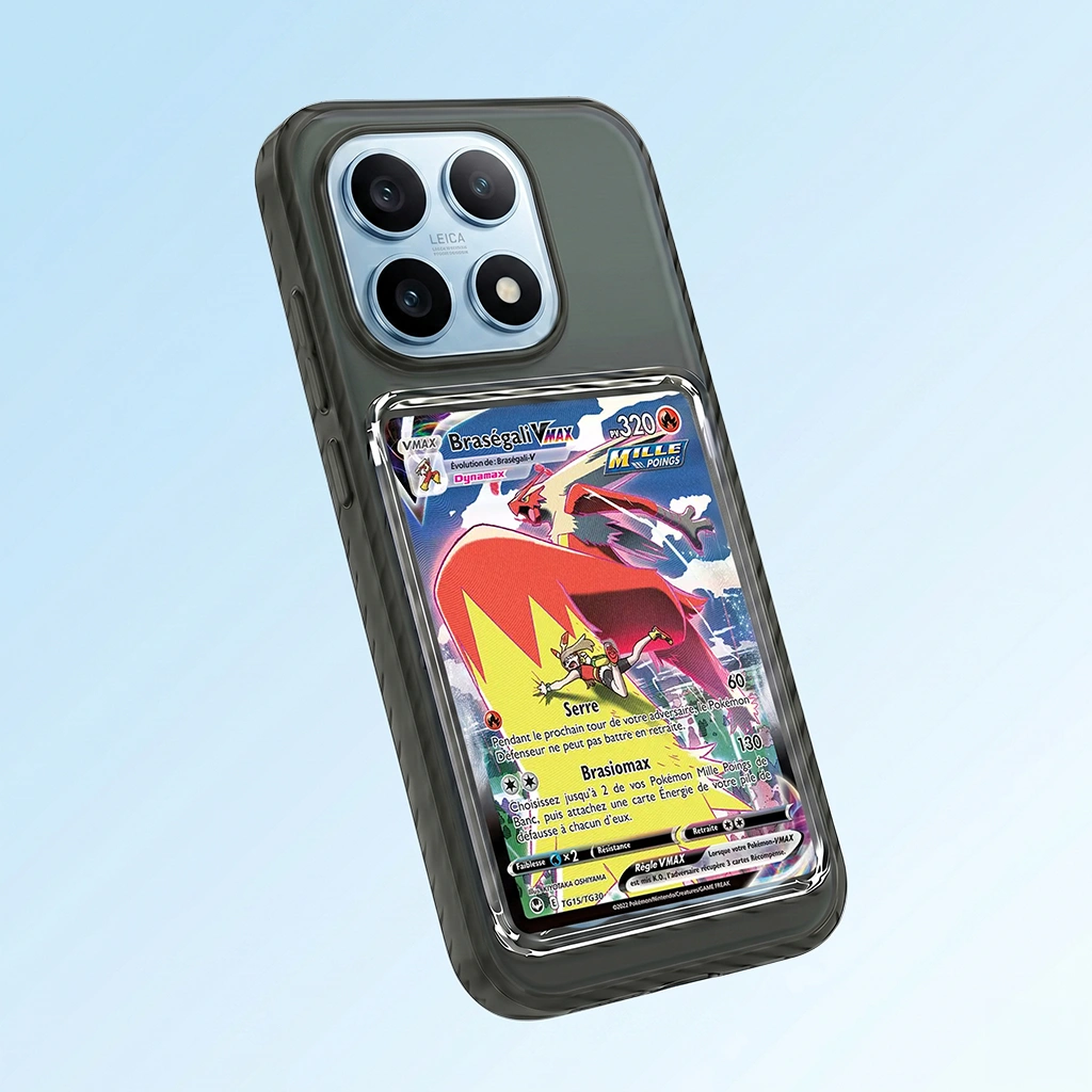 Coque Xiaomi 17 noire avec slot pour carte (Pokémon, One Piece, Magic & TCG)