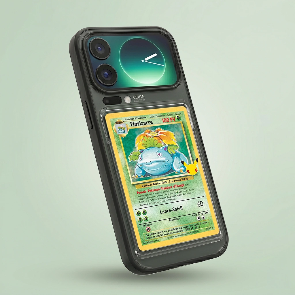 Coque Xiaomi 17 Pro Max noire avec slot pour carte (Pokémon, One Piece, Magic & TCG)