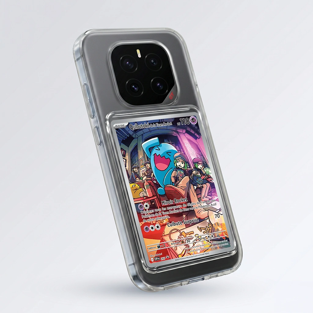 Coque Honor GT Pro transparente avec slot pour carte (Pokémon, One Piece, Magic & TCG).
