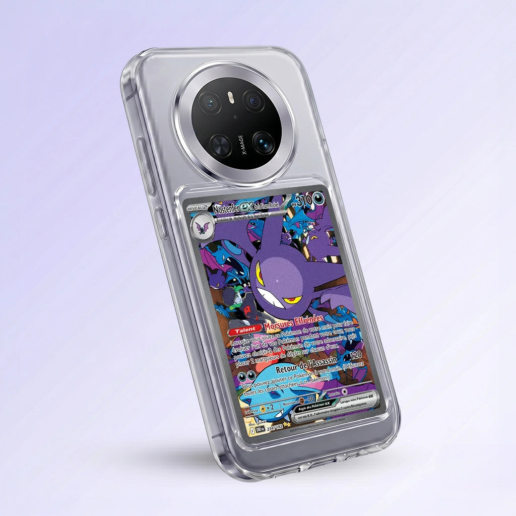 Coque Mate 70 Pro+ transparente + slot carte (Pokémon, One Piece, Magic & TCG).