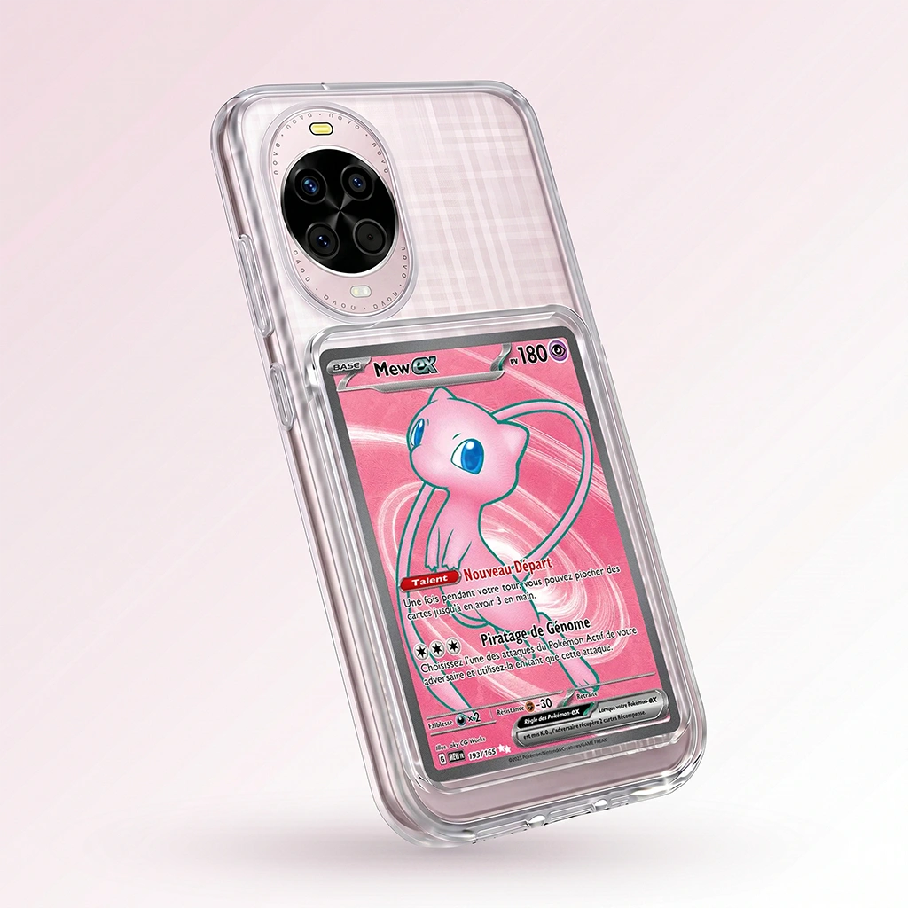Coque Pura 70 Ultra transparente + slot carte (Pokémon, One Piece, Magic & TCG).
