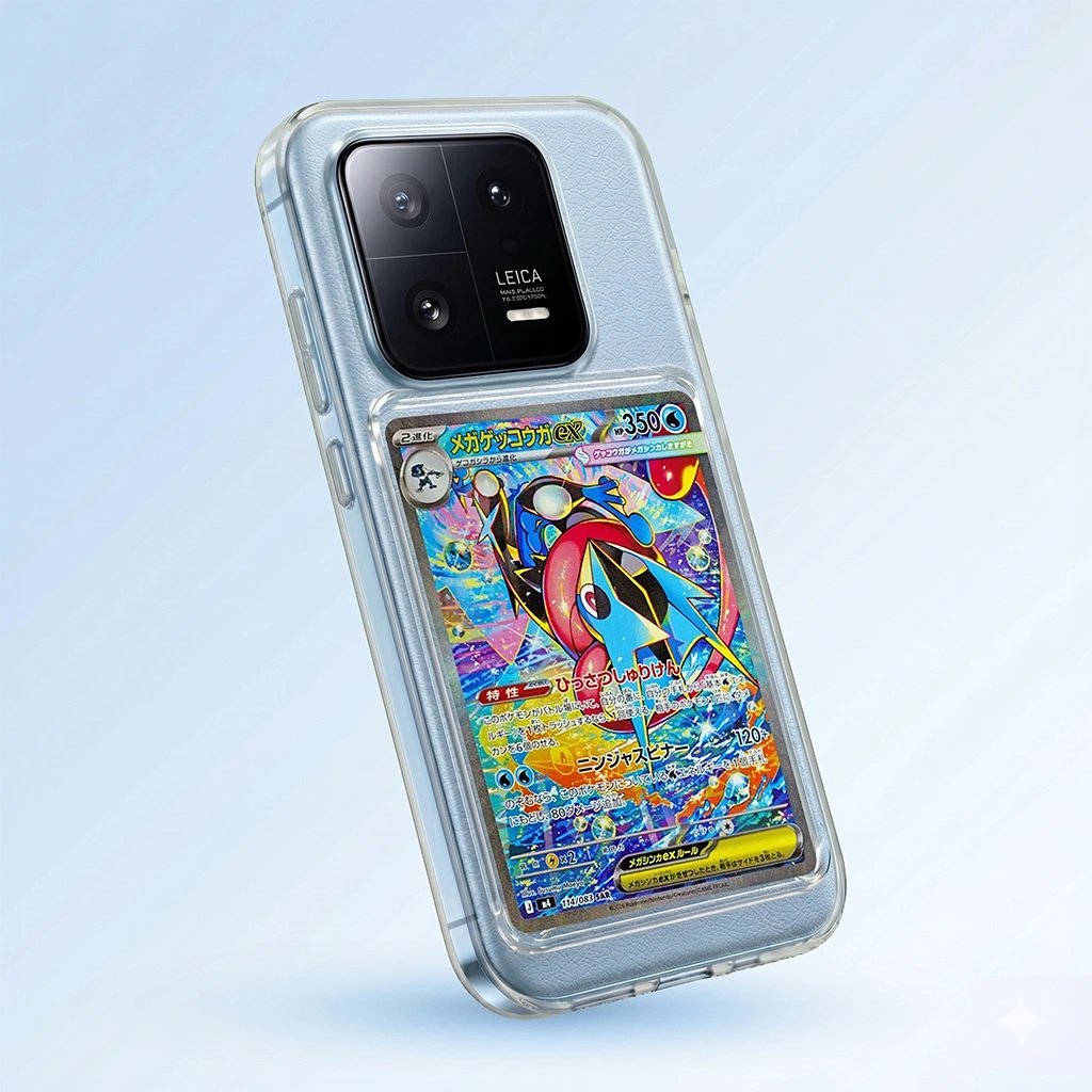 Coque Xiaomi 13 Pro transparente avec slot pour carte (Pokémon, One Piece, Magic & TCG).