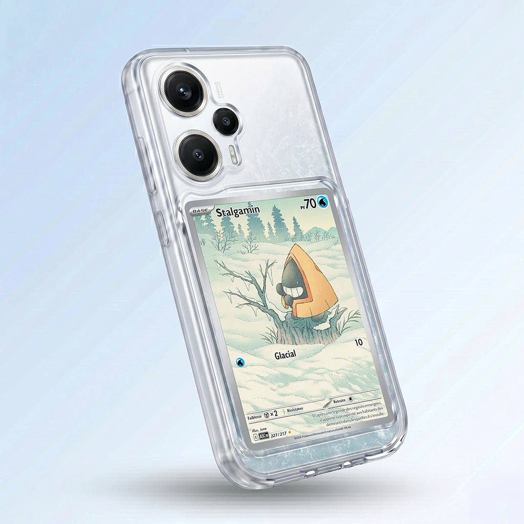 Coque Redmi Note 12 TURBO transparente + slot carte (Pokémon, One Piece, Magic & TCG).