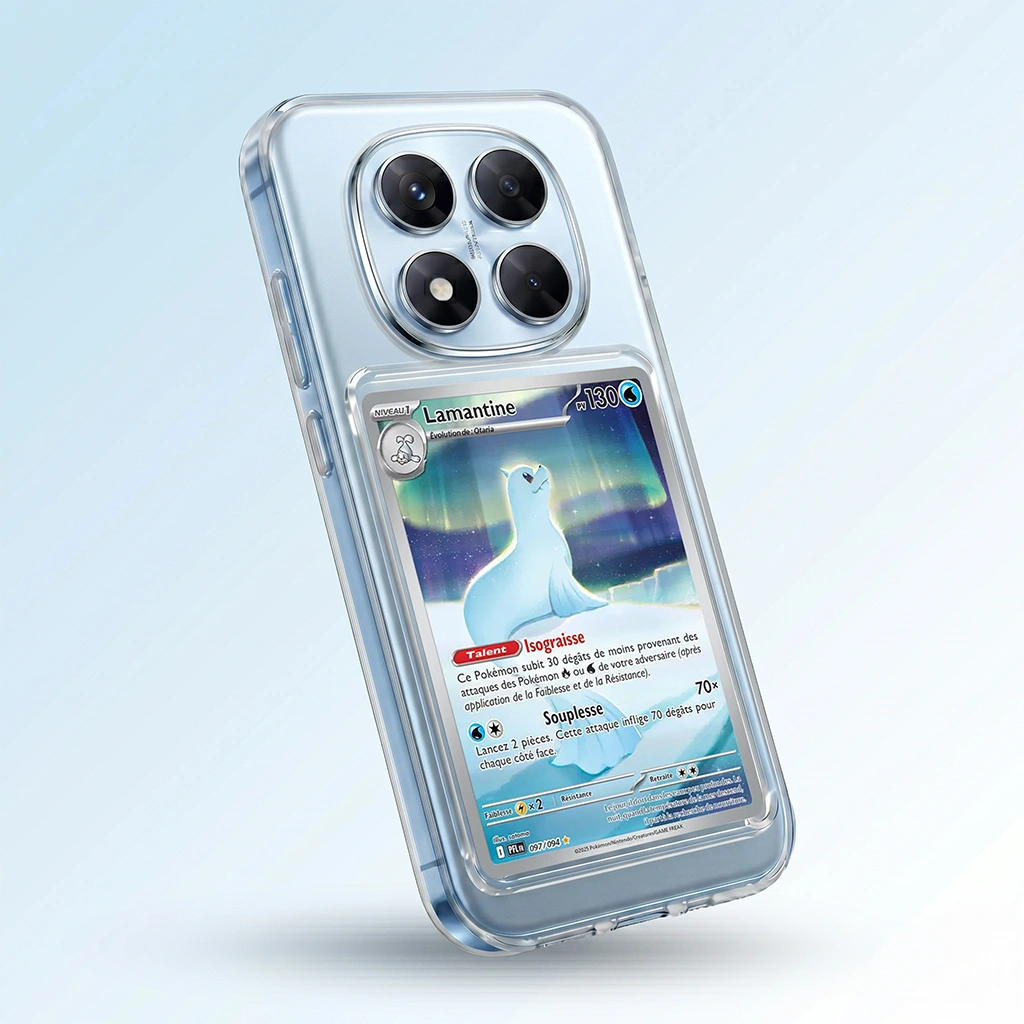 Coque Redmi Note 15 Pro transparente + slot carte (Pokémon, One Piece, Magic & TCG).
