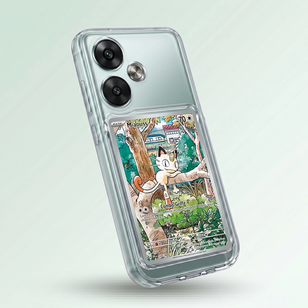 Coque Turbo 3 transparente + slot carte (Pokémon, One Piece, Magic & TCG).