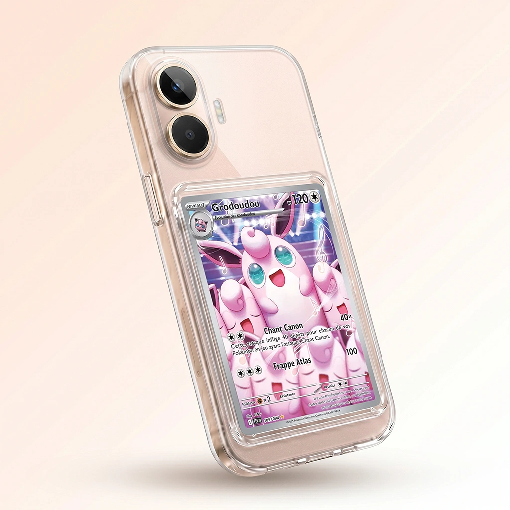 Coque Turbo 4 Pro transparente + slot carte (Pokémon, One Piece, Magic & TCG).