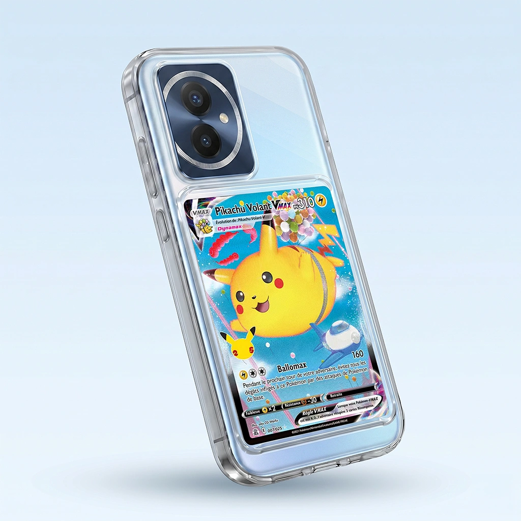 Coque Honor 100 transparente avec slot pour carte (Pokémon, One Piece, Magic & TCG).
