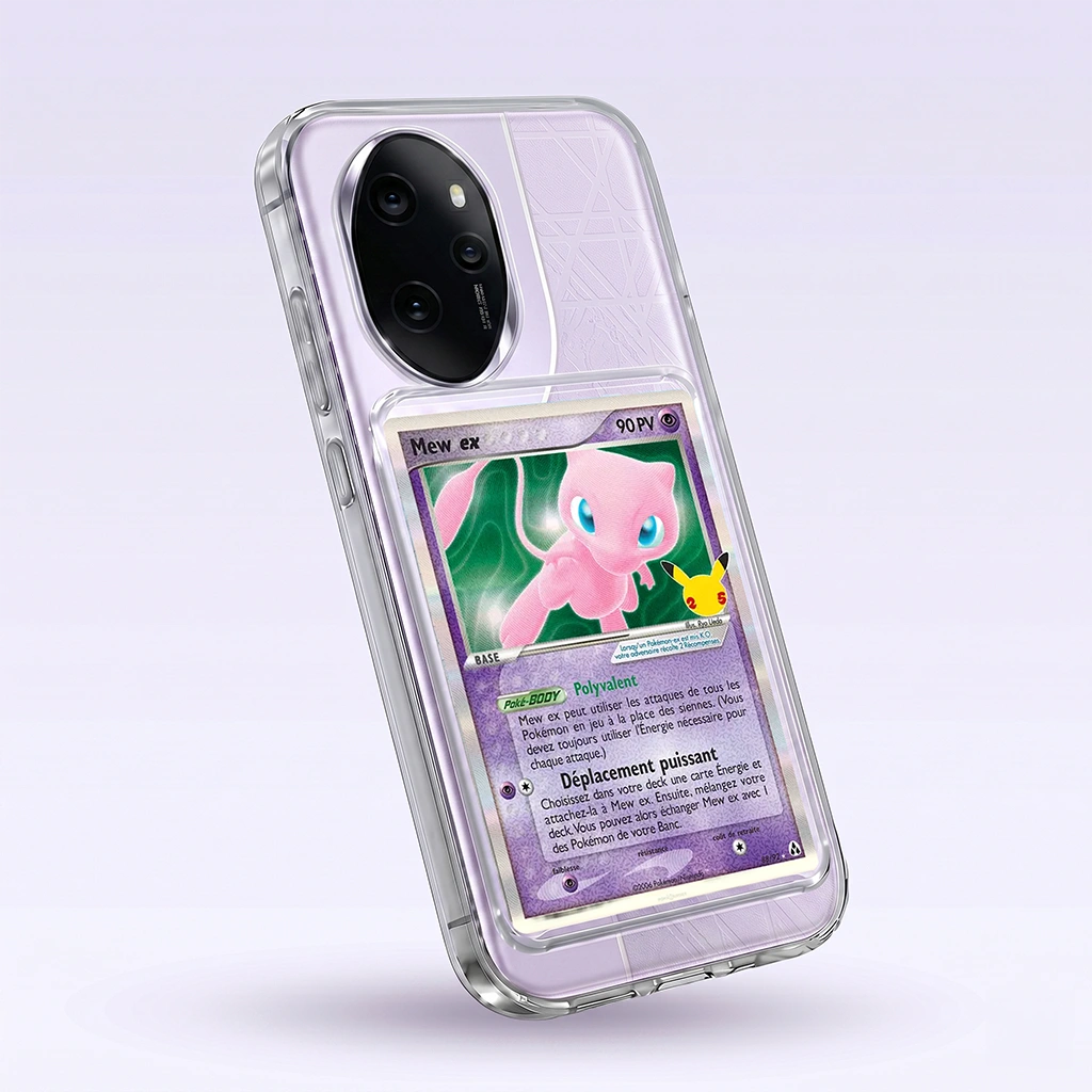 Coque Honor 100 Pro transparente avec slot pour carte (Pokémon, One Piece, Magic & TCG).