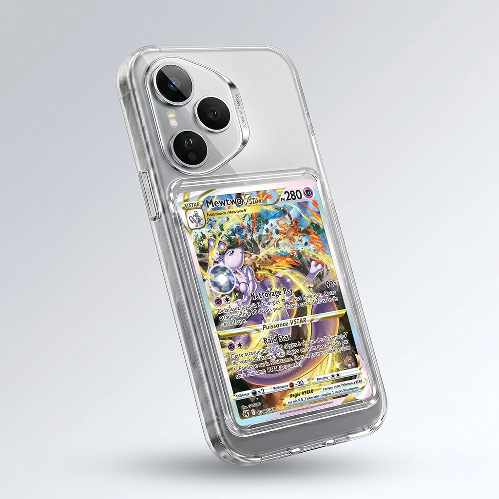 Coque Honor 400 Pro transparente avec slot pour carte (Pokémon, One Piece, Magic & TCG).