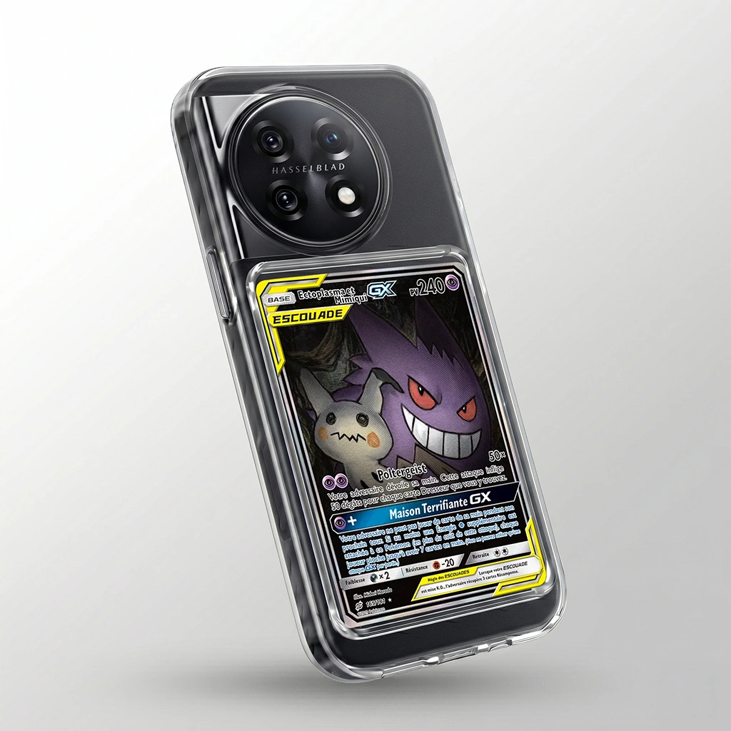 Coque OnePlus 11R transparente avec slot pour carte (Pokémon, One Piece, Magic & TCG)