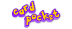 Logo card pocket typographie pokemon violet et jaune